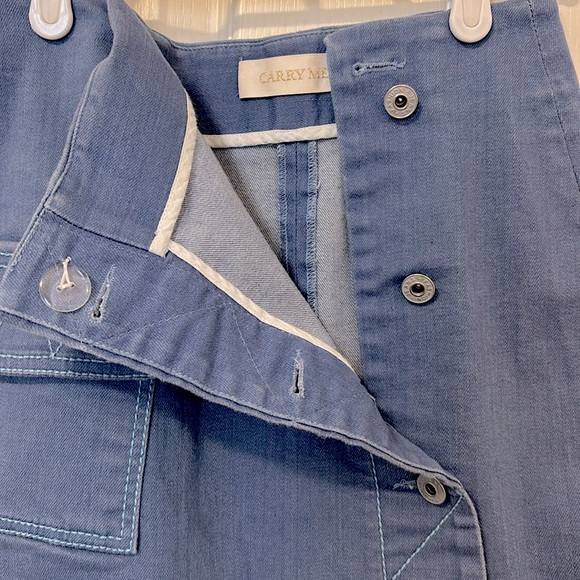 Wrap-Style Denim Mini Skirt – 100% Cotton - Picture 4 of 5